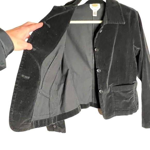 Vintage Y2K Talbots Black Velvet Washable Blazer Size 10 - Picture 2 of 6